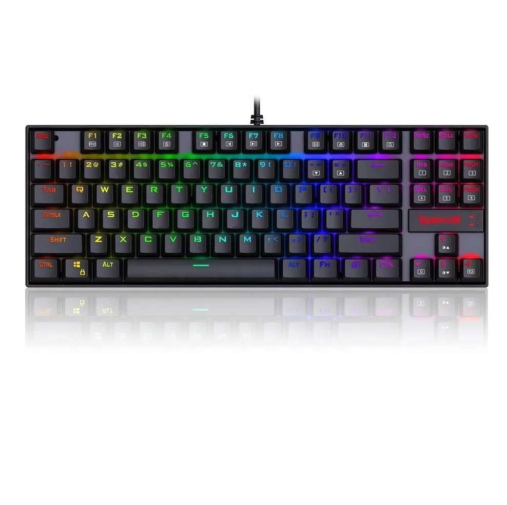 Red ragon K552 RGB Backlighting Mechanical Gaming Keyboard 87 Keys Blue Switches Backlit Keyboard For Gamer