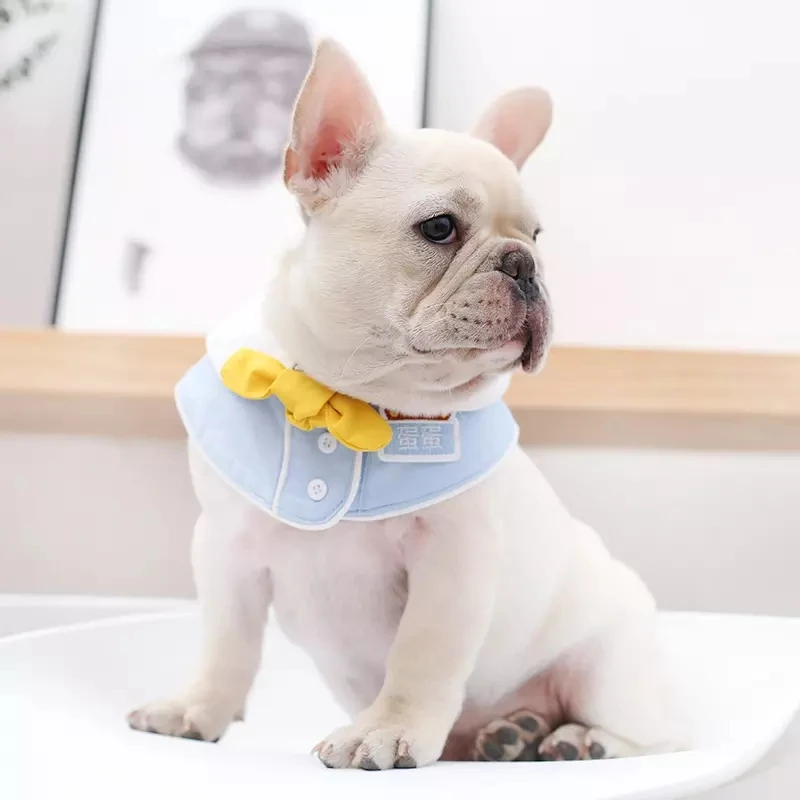 Customized pet name embroidery pet bib saliva triangle towel bib Dog bandana