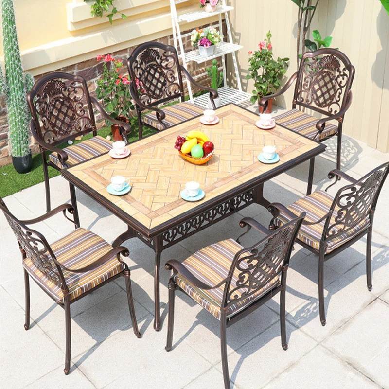 Foshan American European type outdoor anti-skid tile table aluminum die-casting frame