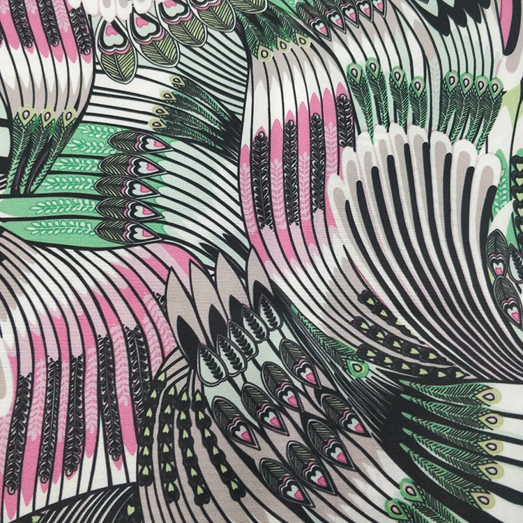 Прямая поставка из Китая текстильная фабрика 100D 4 способа стрейч 97% полиэстер 3% спандекс ткань с цифровой печатью для одежды