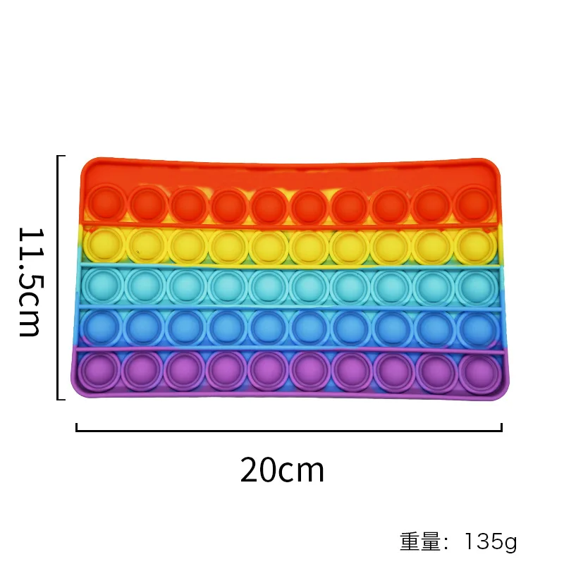 Push Bubble Fidget Toys Pencil Case Children Stress Relief Squeeze Toy Antistress Soft Squishy Kids Toys Gifts