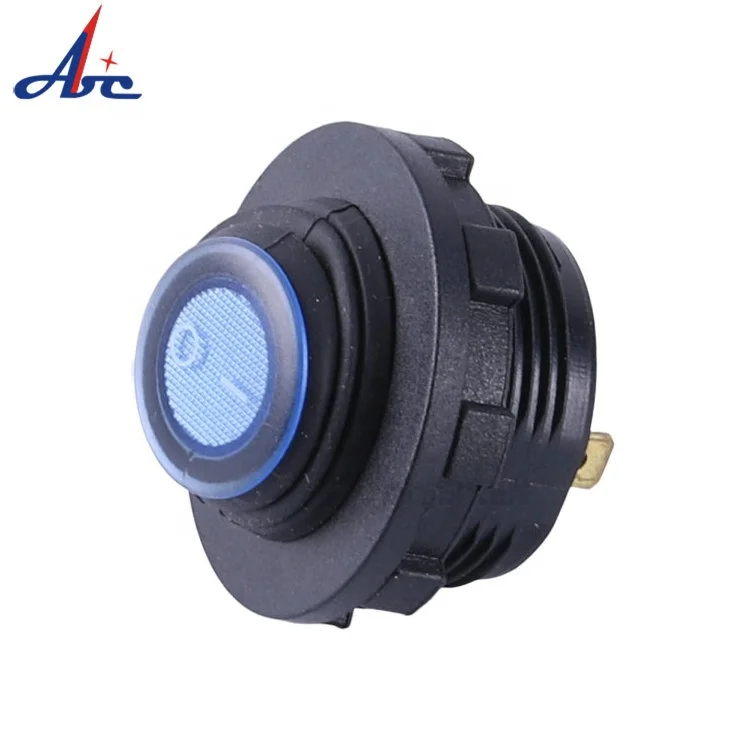new style Waterproof 12 Volt Blue LED Illuminated SPST Marine Socket Toggle Round Rocker Switch For Ship Panel