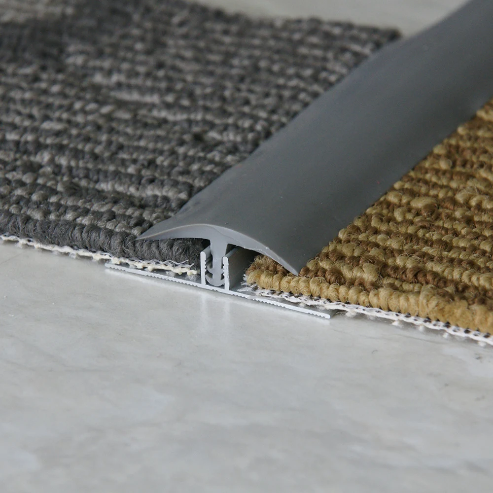 Top PVC with aluminum base rubber plastic tile to carpet transition strips