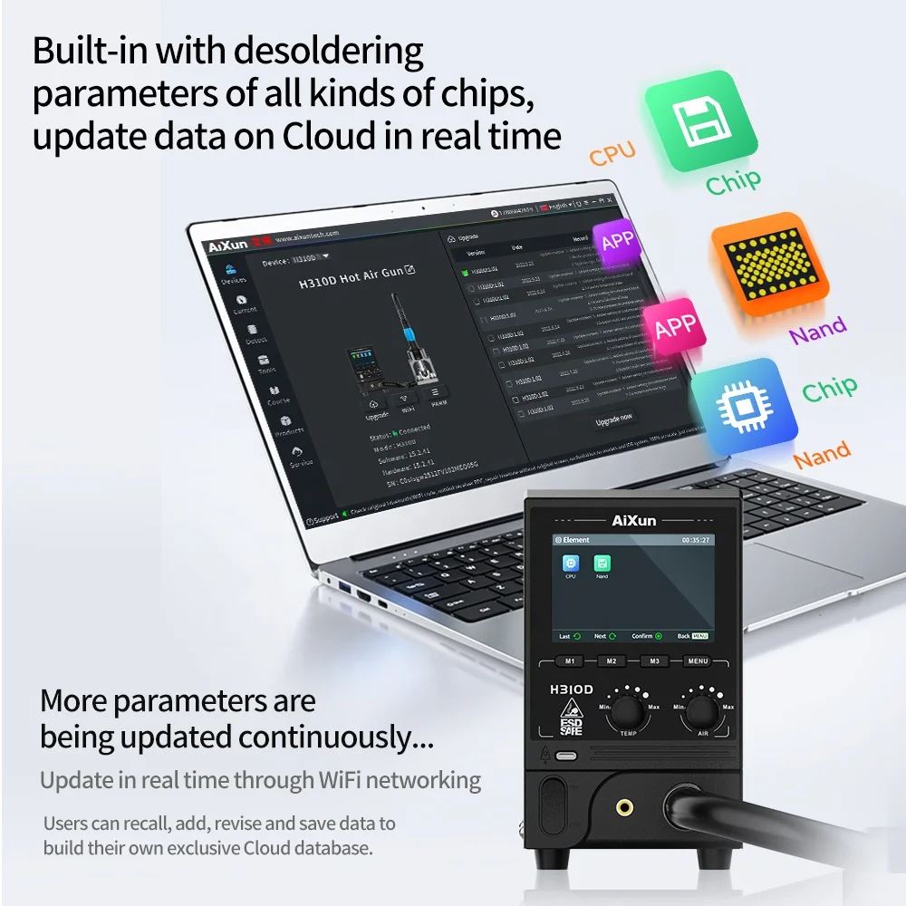 AIXUN H310D | Интеллектуальный пистолет для контроля температуры, паяльная станция для переделки горячего воздуха