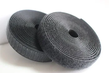 Various Width White And Black 30% Polyester 70% Nylon Tape Roll Hook And Loop Tape For Bags Clothing Shoes Hat