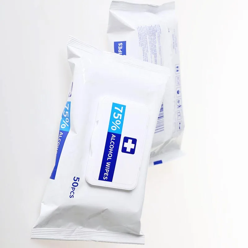 FSC GMPC CE ISO13485 BSCI BIODEGRADABLE Affordable Antibacterial Wipe With 75% 70% Alcohol For Hand