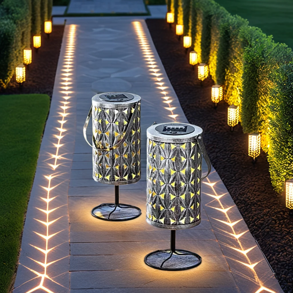 Металлический Многофункциональный садовый декоративный фонарь на солнечных батареях