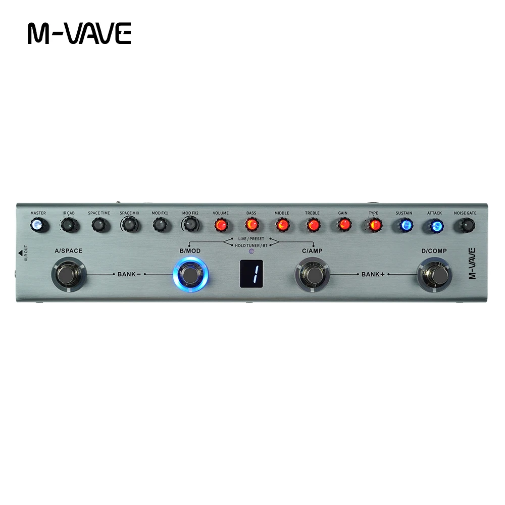 M-VAVE Tank-B Multi Effect Pedal for Bass 36 Presets Editable Built in Rechargeable Battery