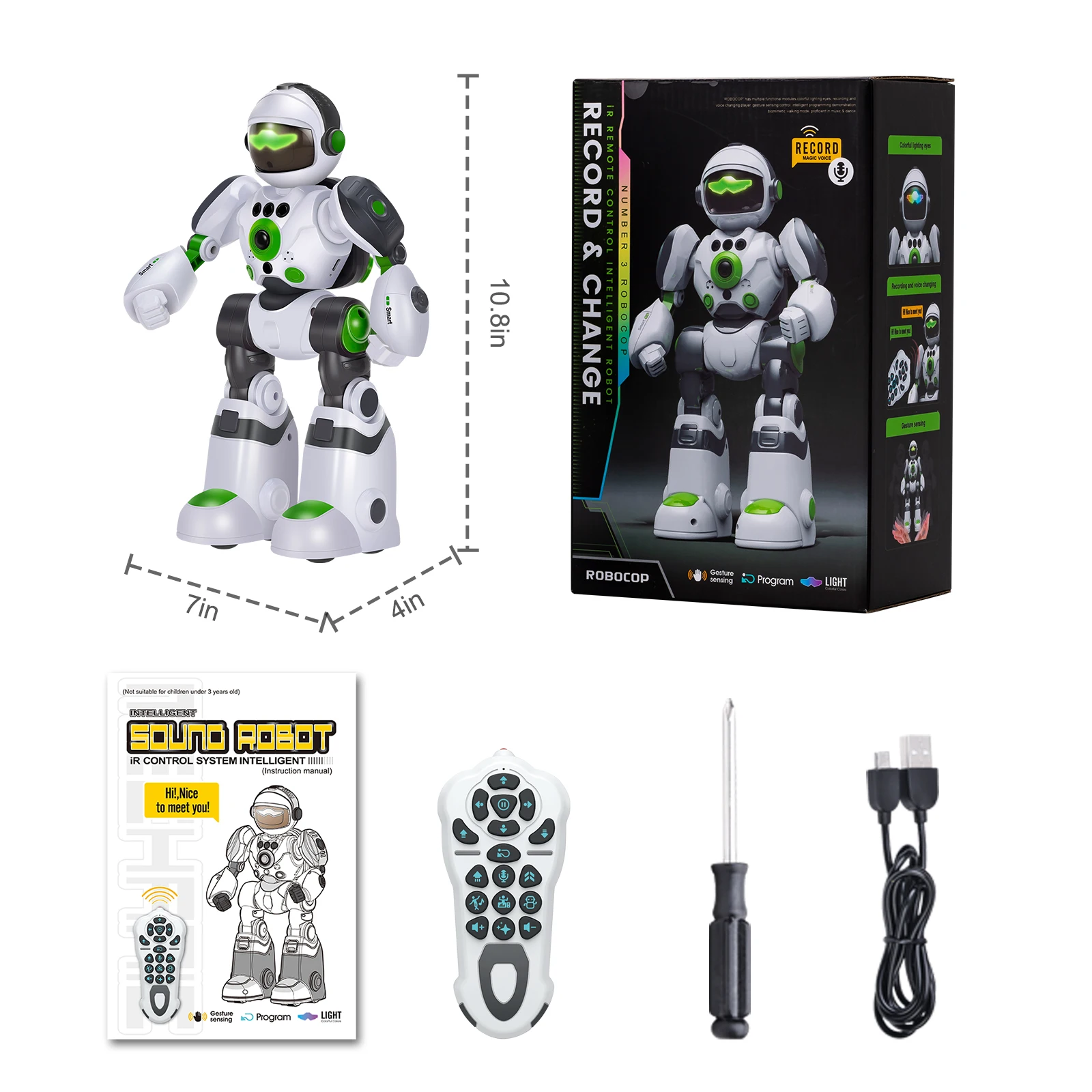 New Rc Smart Intelligent Voice Robot Electronic Toy Programmable Music Interactive Dance Robot Toy For Kids Remote Control Robot