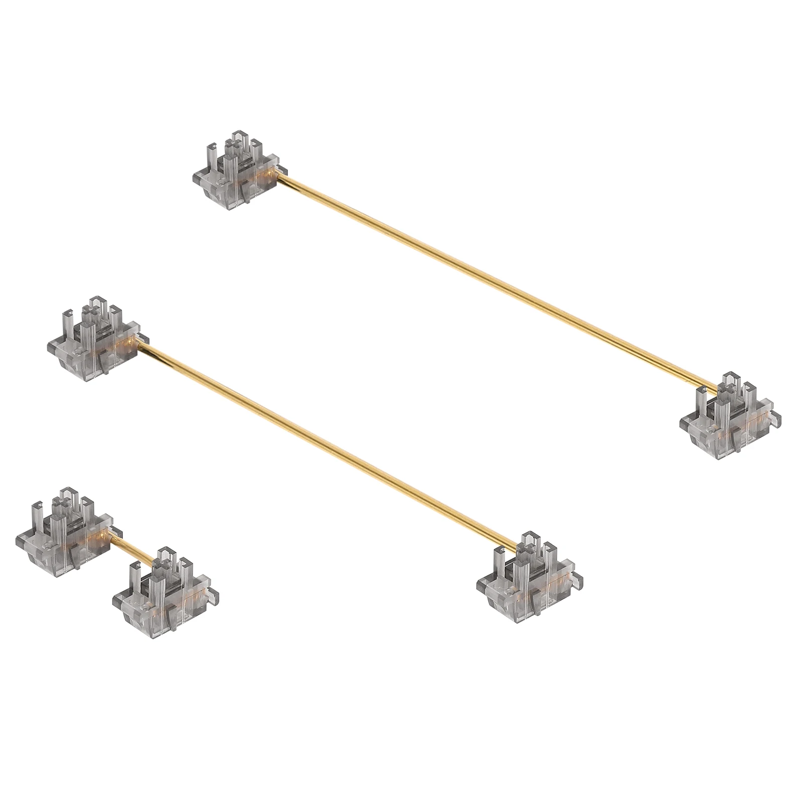 DUROCK Smokey Plate Mount Stabilizers with Gold Plated Wire Plate Mount Stabilizers compatible with Cherry MX