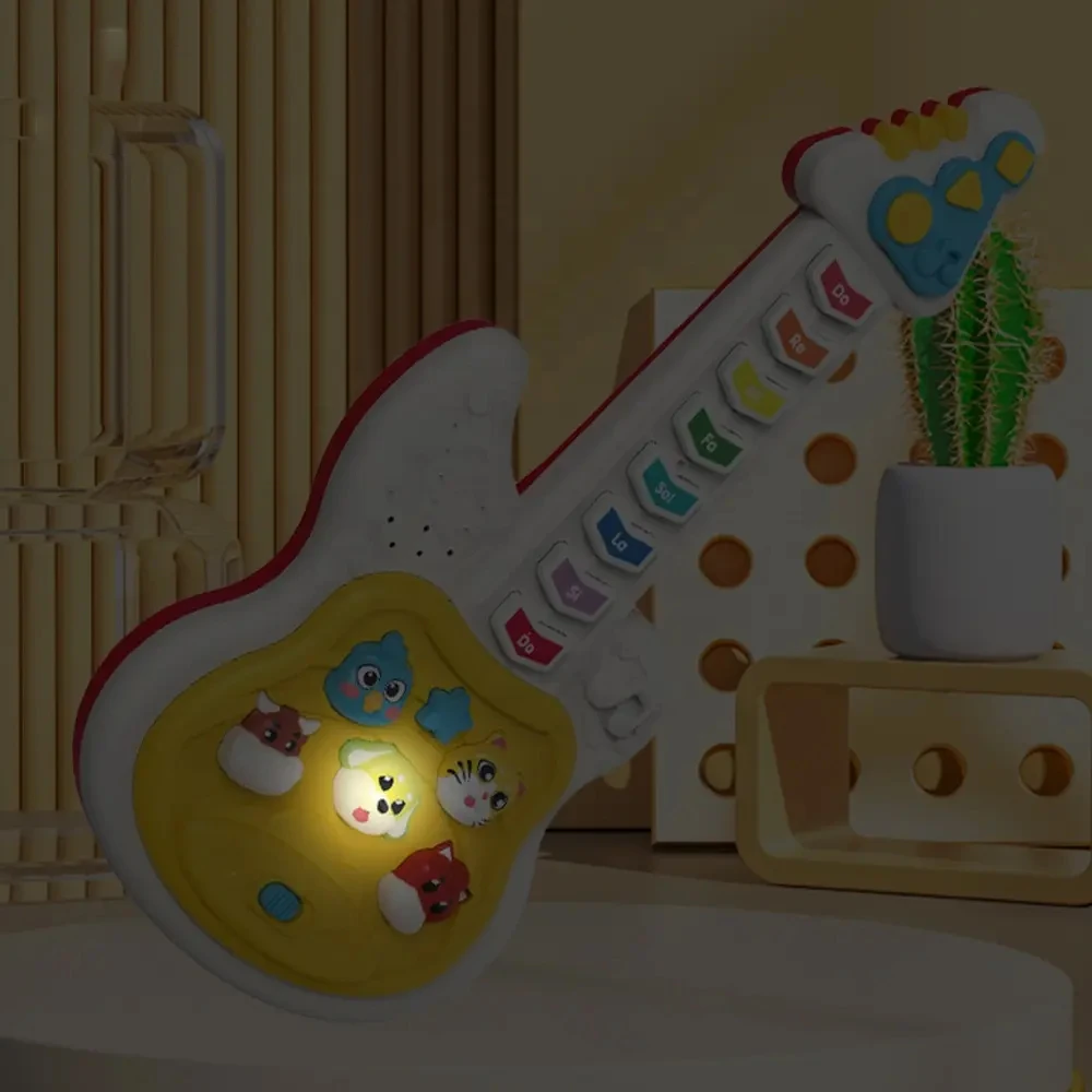 2024 Baby new early education lights instrument guitar keyboard toy cartoon animal electric guitar music toy