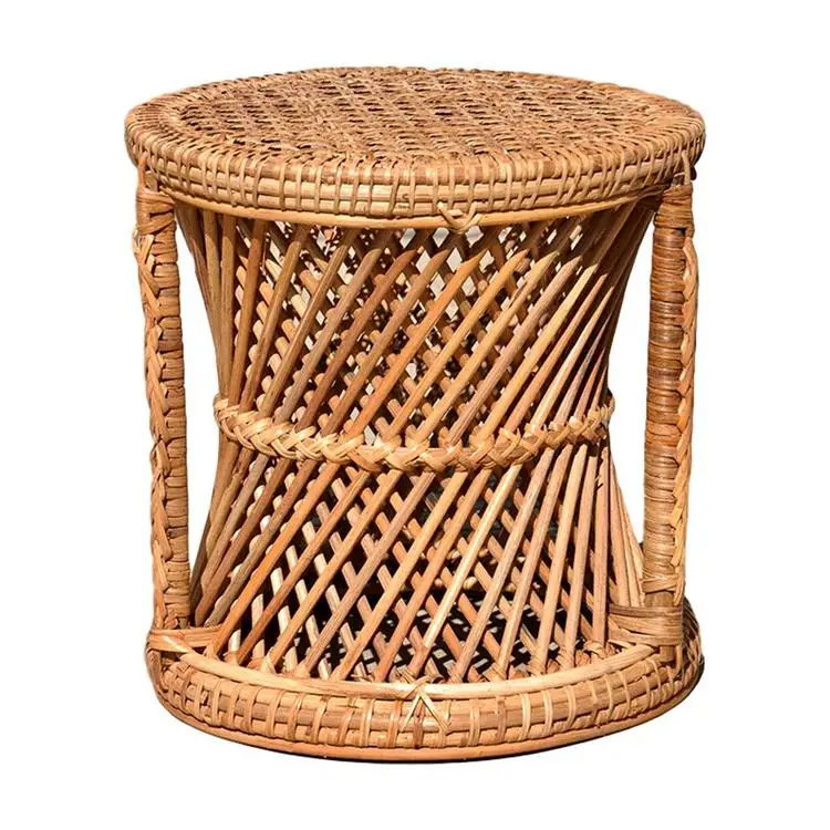 
Vintage Rattan Woven Wicker Plant Stand Durable Indoor Floor Flower Pot Display Holder Rack For Home Decoration 