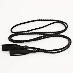Woven Style Fabric Tassel Waistband Braided Belt Waist Rope Chain Belt Women Decorated Ladies Tassel Belts With Wood Bead