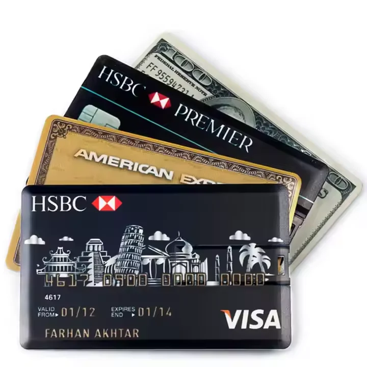 Wholesale Promotional Slim Business Credit Card Usb Flash Drive 512Mb 1Gb Print Your Photo Card Usb Stick Low Price Credit Card