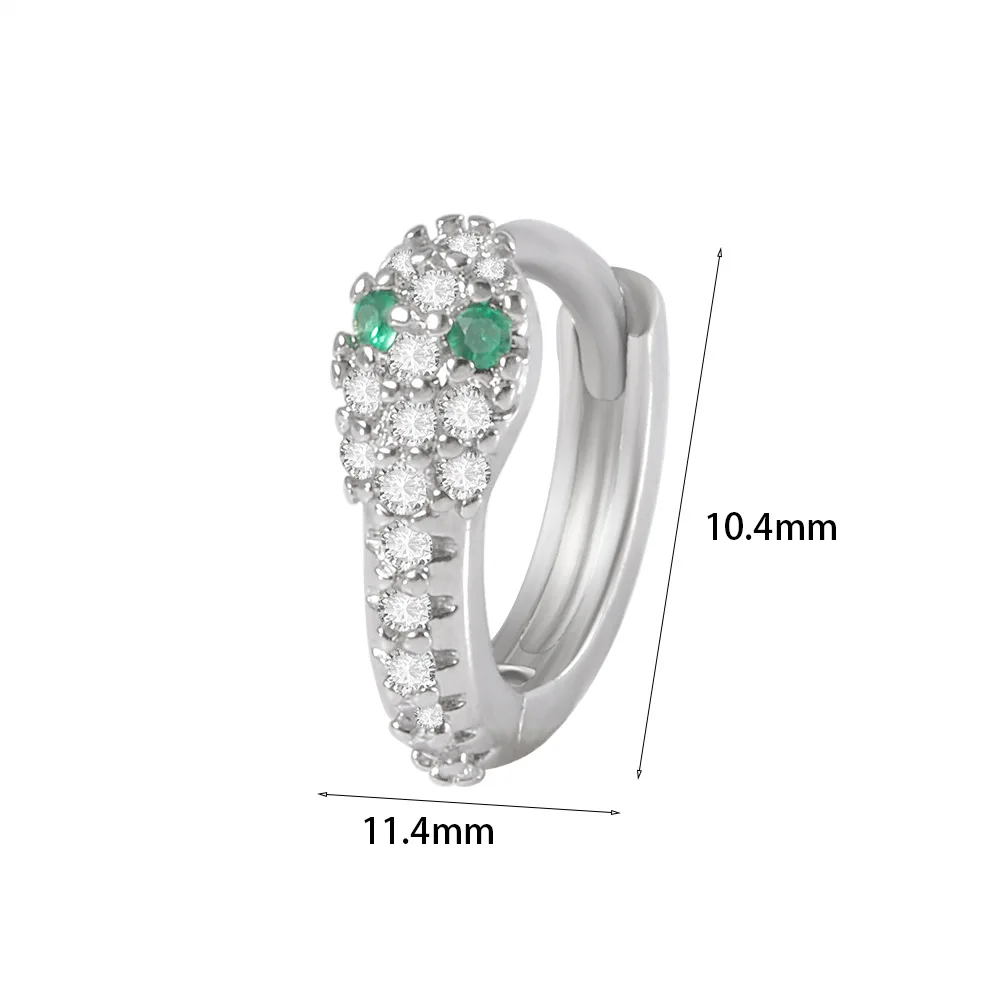 YICAI New Stainless Steel White CZ Skull Flower Diamond Huggie Hoop Earrings For Women Butterfly Zircon CZ Cartilage Piercing