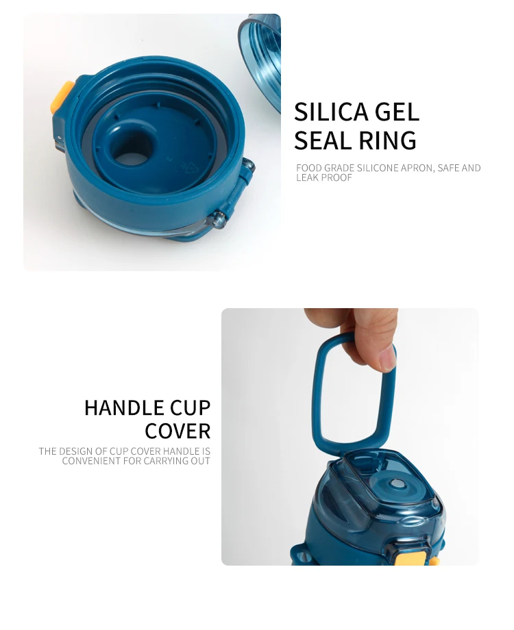 Cille personalised large capacity bpa free portable transparent eco friendly gym plastic water bottle with measurement