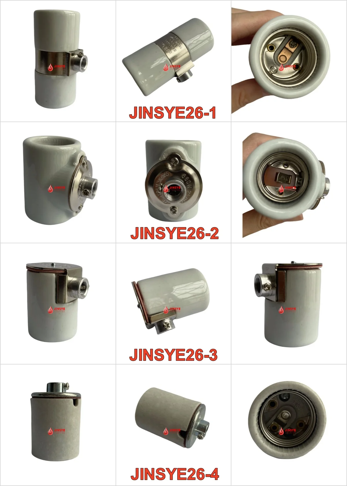 E26 Twin Lamp Holder Two Sided Porcelain Light Socket