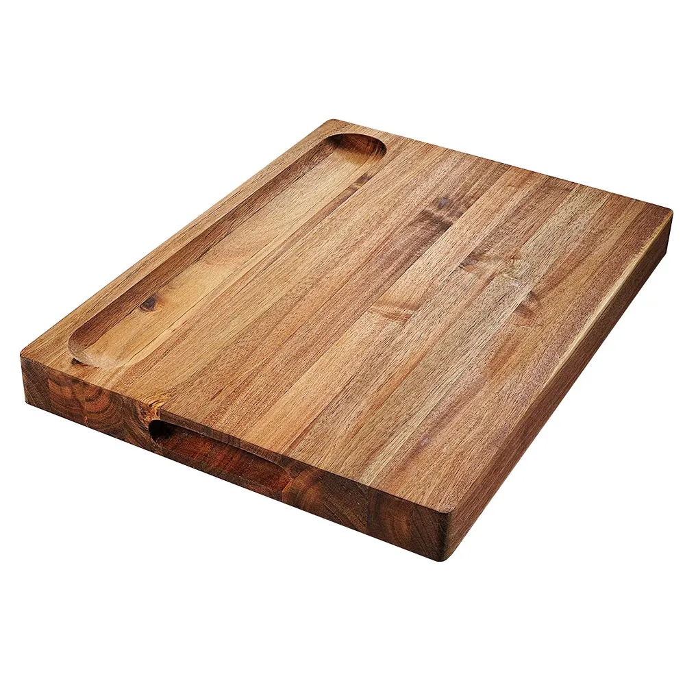 TAOTAOJU kitchenware custom multi-functional chopping board with food trough cheese board thickened acacia wood cutting board
