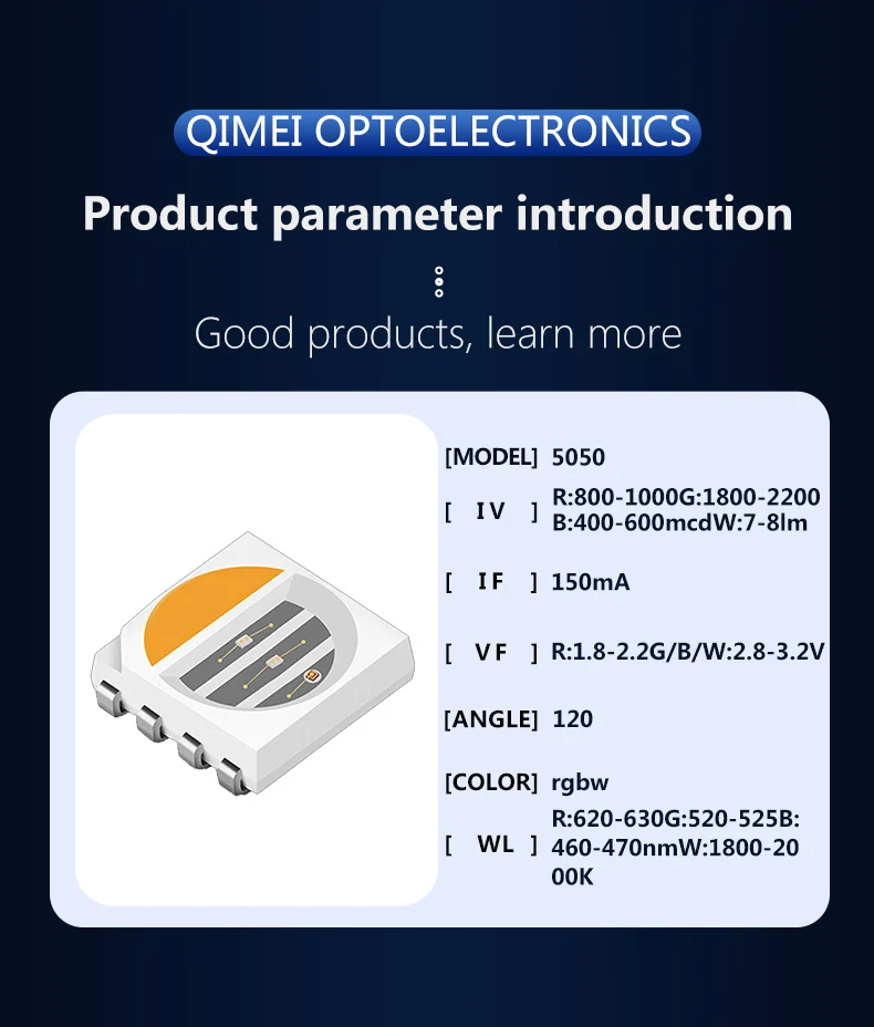 High Power 0.5W-5074 5051 5054 5050 1W 1.5W 3W SMD RGB RGBW LED Chip for Neon Sign 5mm Size