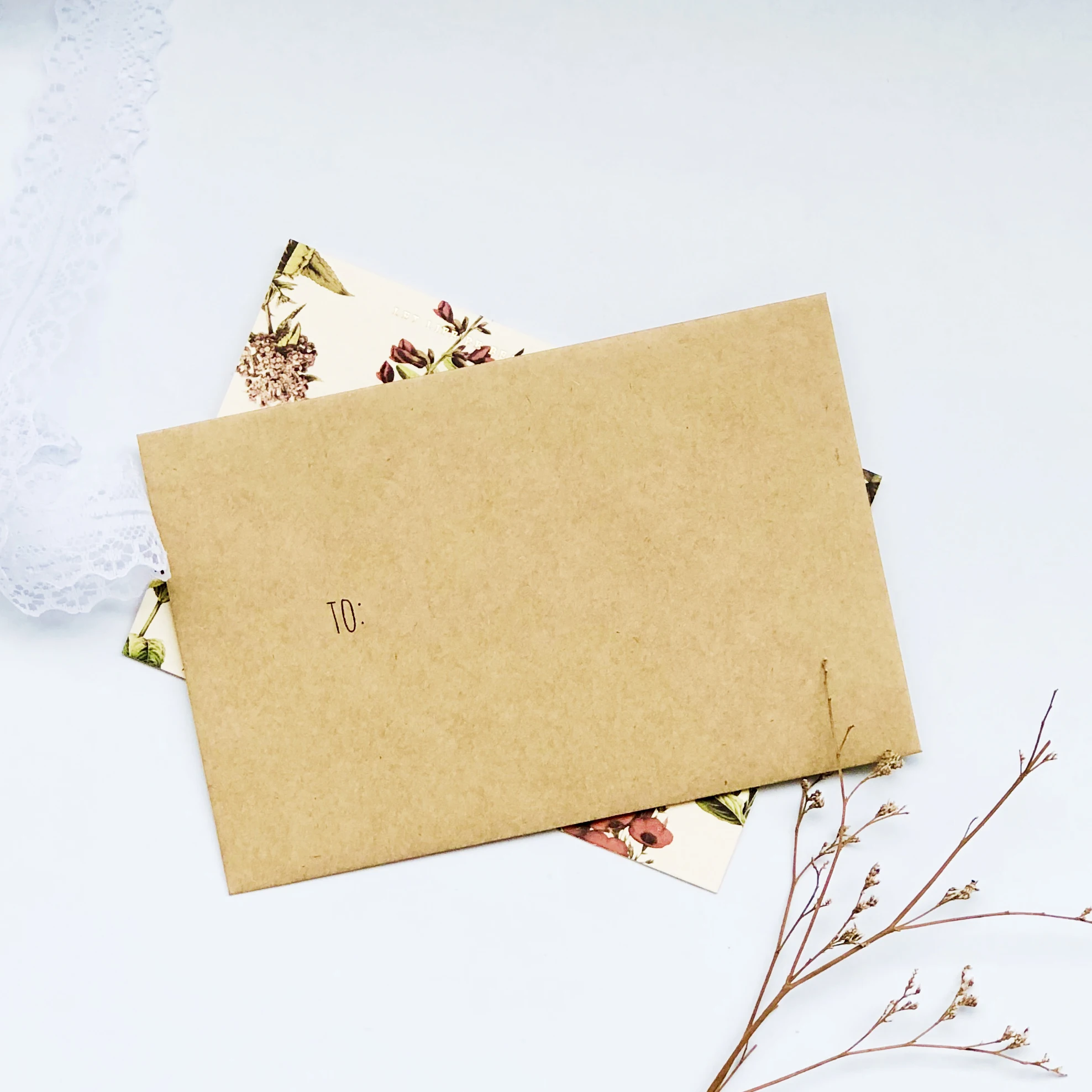Fancy Luxury Small Wedding Invitation Thank You Gift Kraft Cardboard Custom Packaging Paper Envelope With Card Printed