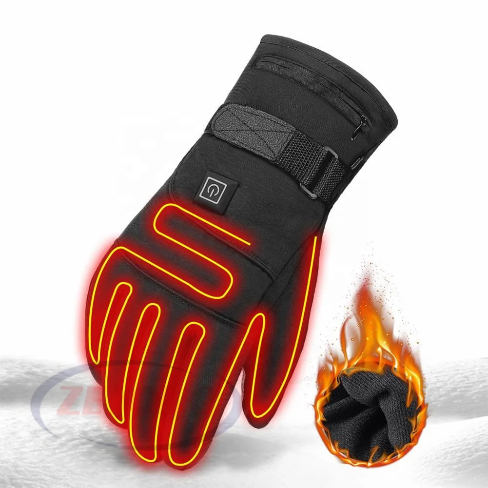 Waterproof Non-slip Touch Screen 3.7V Rechargeable Usb Electric Heated Gloves For Keeping Hand Warm