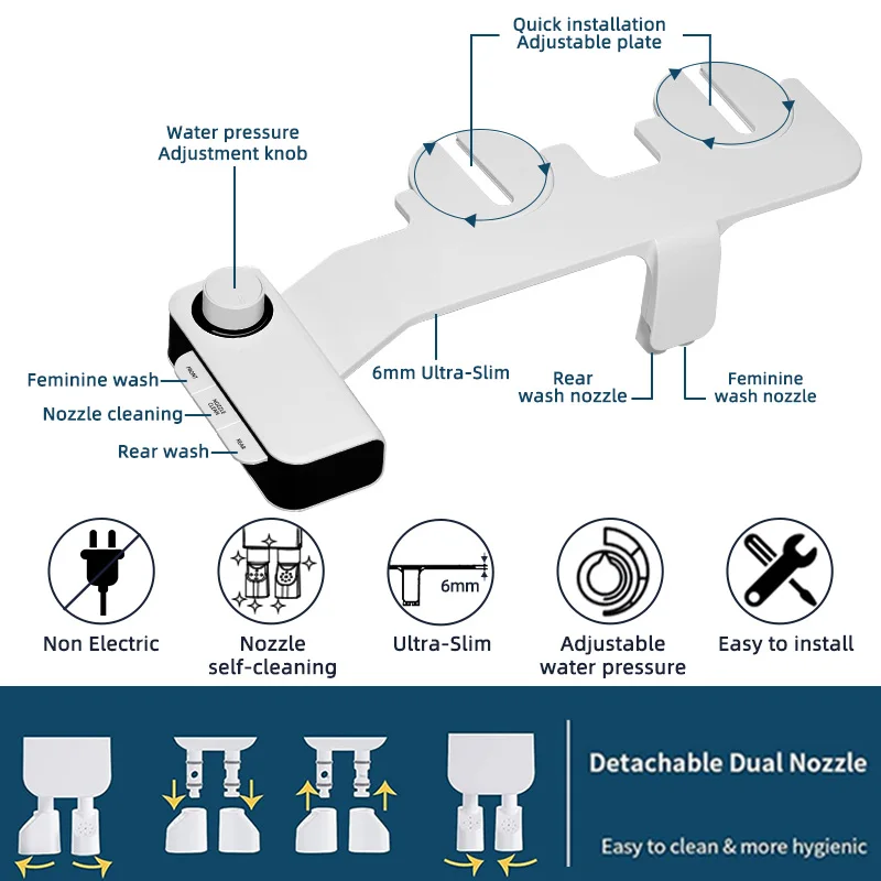 Manufacturer Removable Detachable Shattaf Bide OEM/ODM Manual Toilet Bidet Latest Smart Bidet De Toilette