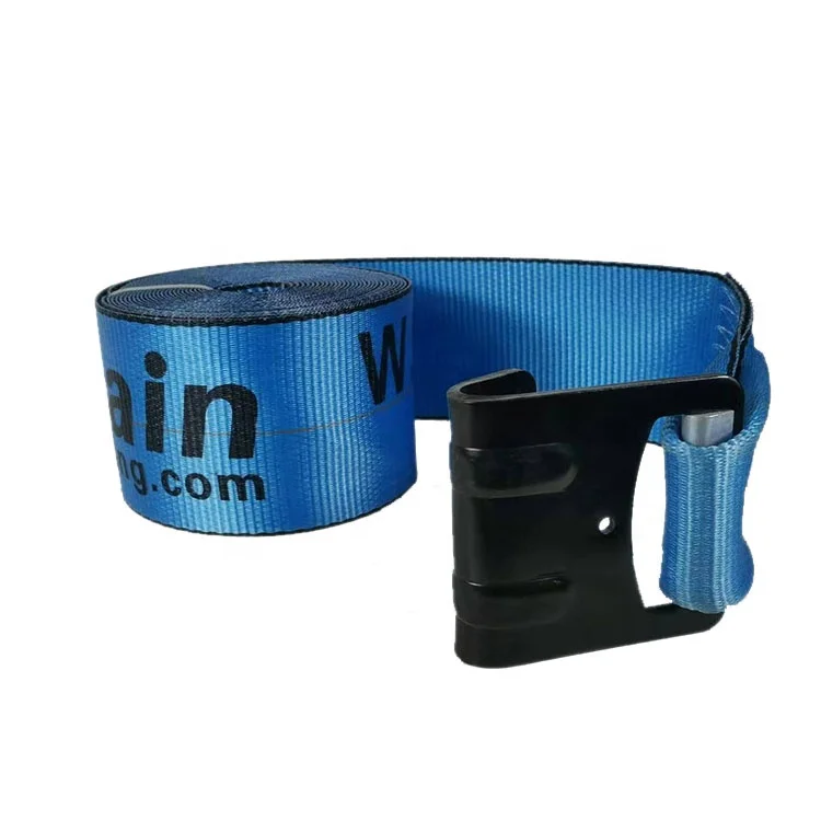 2021 Blue  5400lbs 100mm 4inch cargo straps flatbed webbing polyester winch strap with metal Wire hook