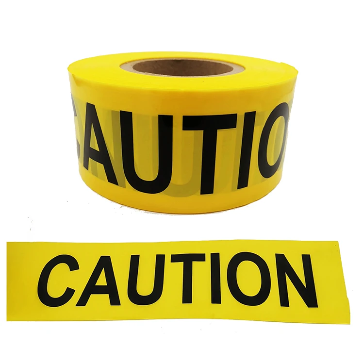 Customized Logo Caution Tape Yellow 75mm Plastic Pe Underground Cable Detectable Safety Hazard Warning Tape