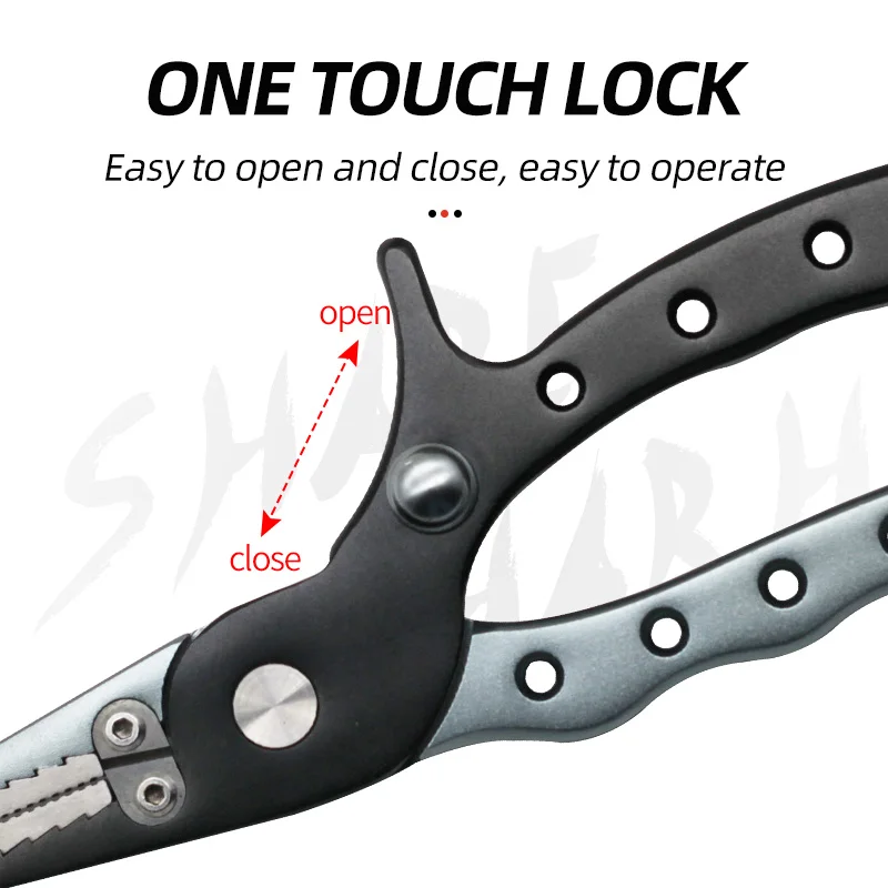 Aluminium Alloy Fishing Pliers with Locks Saltwater Hook Remover Braid Line Cutting Split Ring Pliers Fishing Tackle