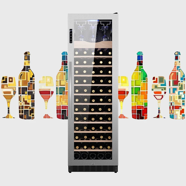 LANYI  Customization full glass door   compressor 101 bottle wine cooler Refrigerated