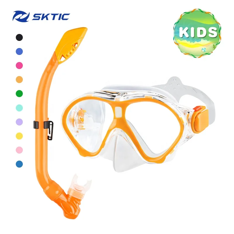 Double Tempered Glass Lens Diving Mask Silicone Skirt Strap Swim Scuba Goggles Snorkeling Free Diving Mask And Snorkel Set