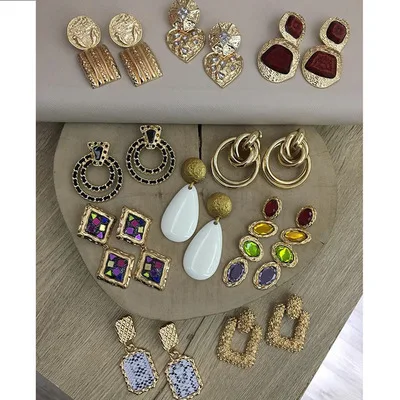 Vintage Irregular Pearl Dangle Earrings For Women Brincos Geometric Drop Earring DIY Wedding Party Jewelry Gift