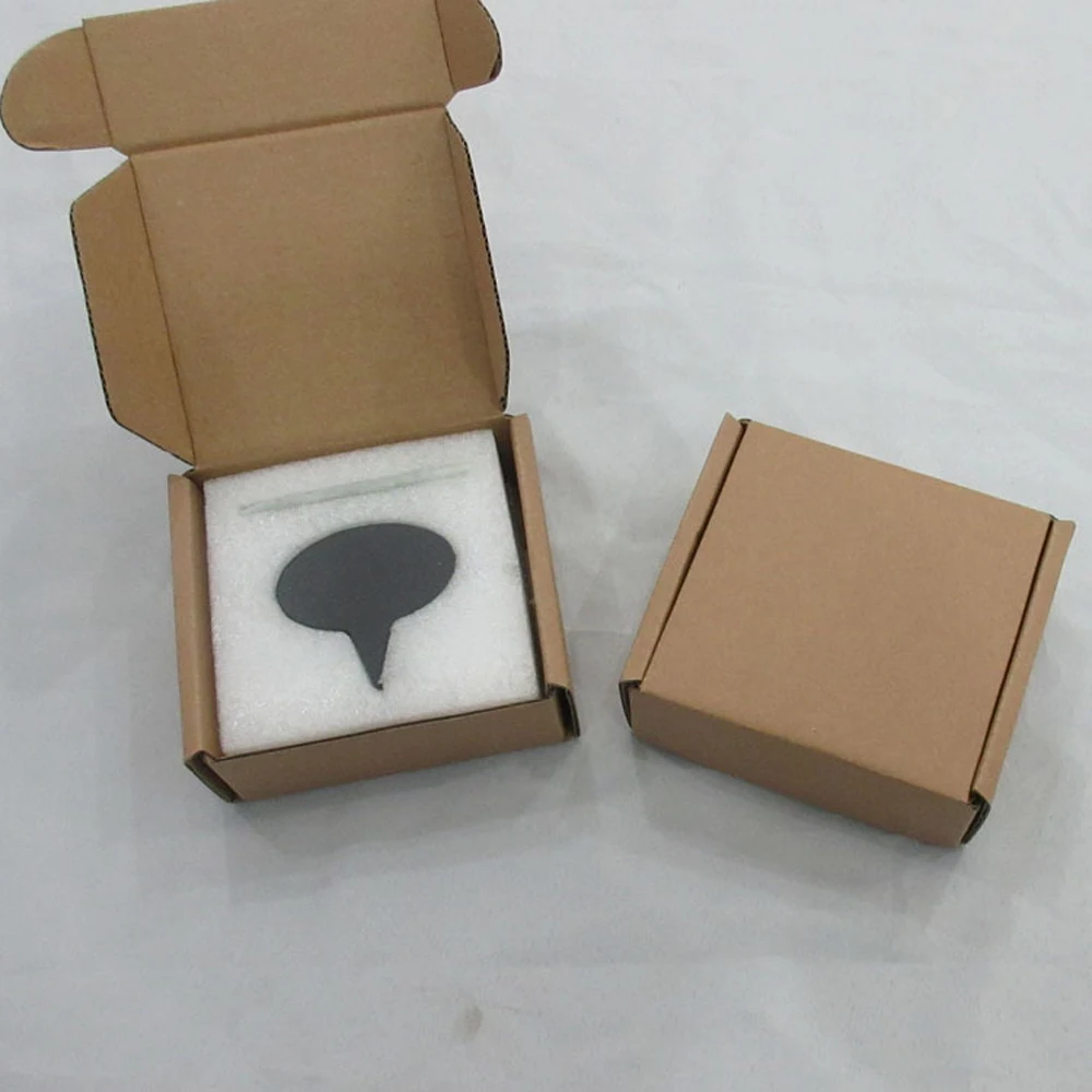 wholesale set 6pcs natural black slate cheese markers tags labels with writing chalk for party dinner wedding