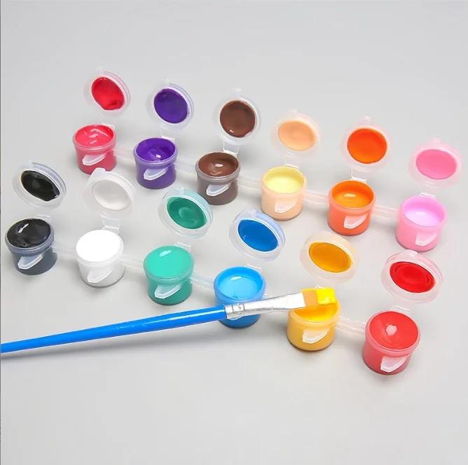 Non Toxic Mini 3ml and 5ml Strip Pot Kids Acrylic Color Paint Quick Drying Acrylic Paint Set