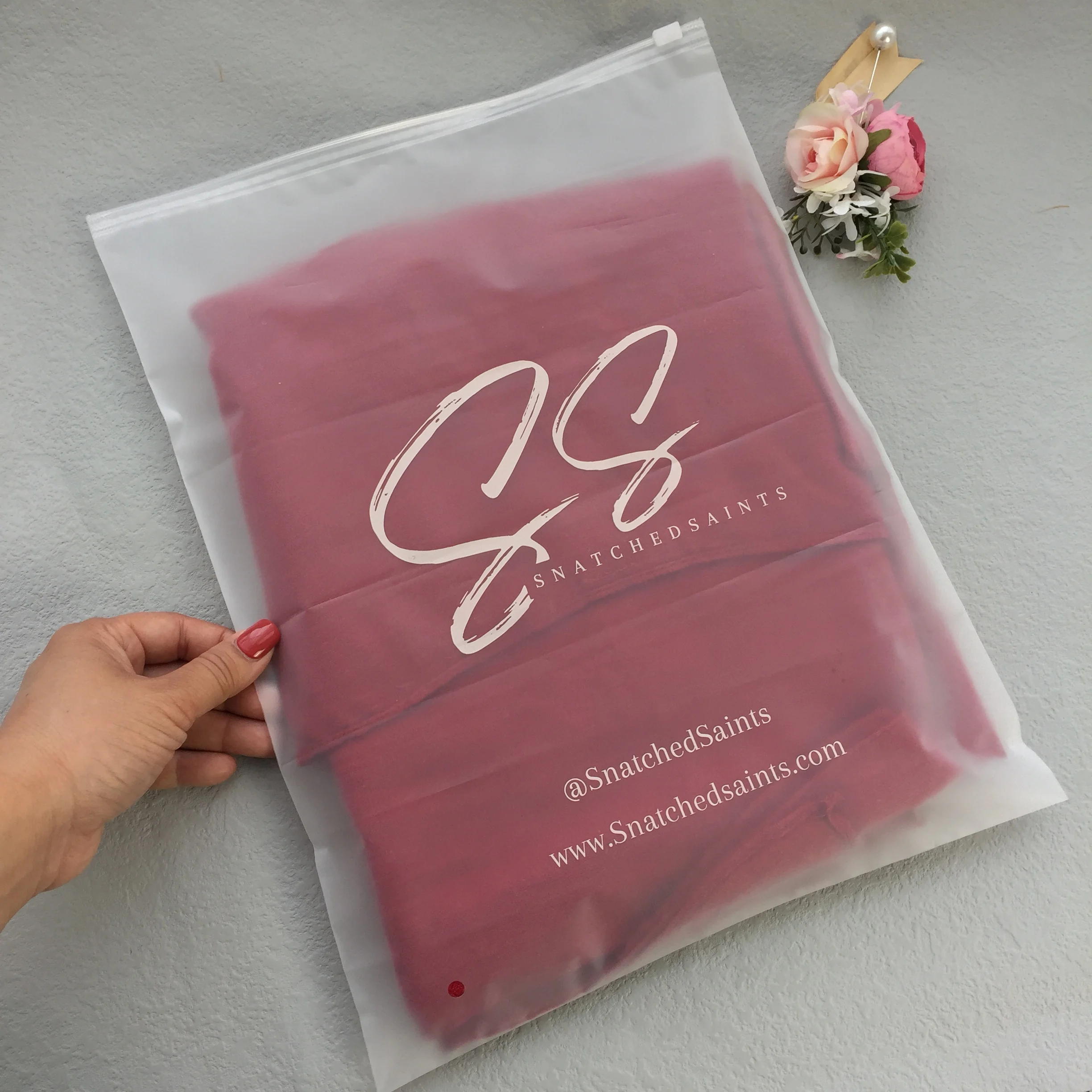 plastic T Shirt bags Clothes Frosted Biodegradable Bagpackaging and printing custom logocustom