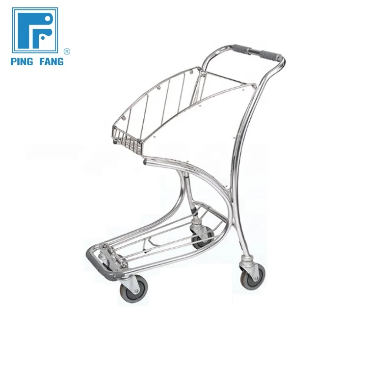 High quality Stainless steel airport trolley shopping cart duty free trolley Small Suitcase Cart