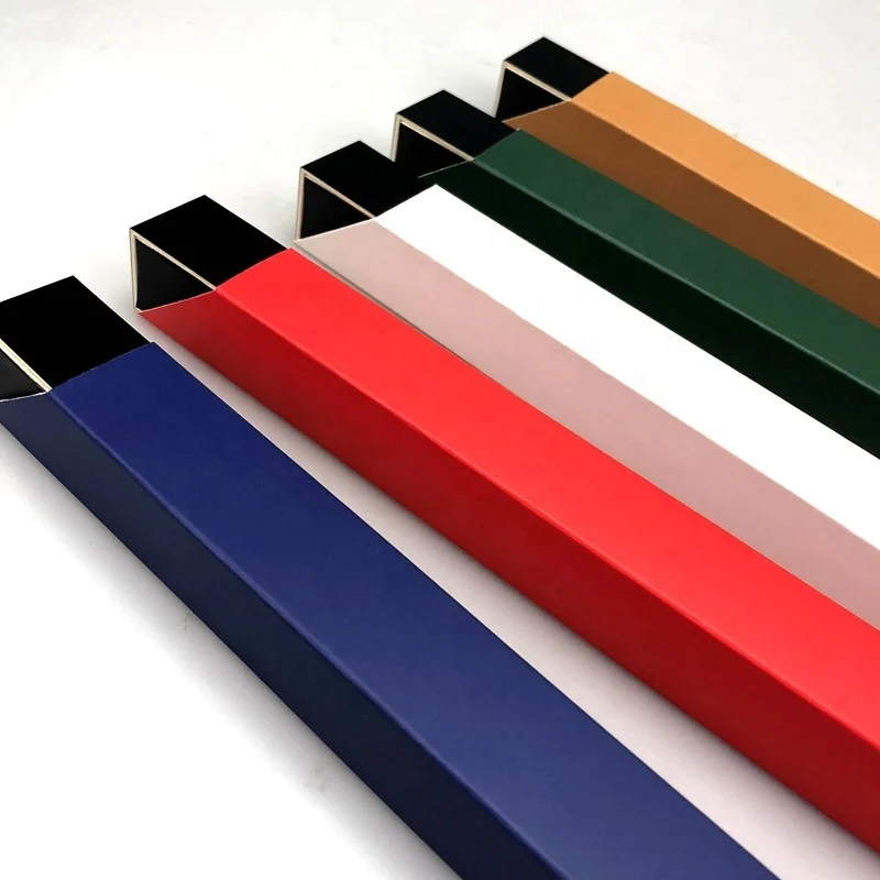 Factory custom logo long square rectangular paper tube box for incense luxury pen pencil box single cigar box