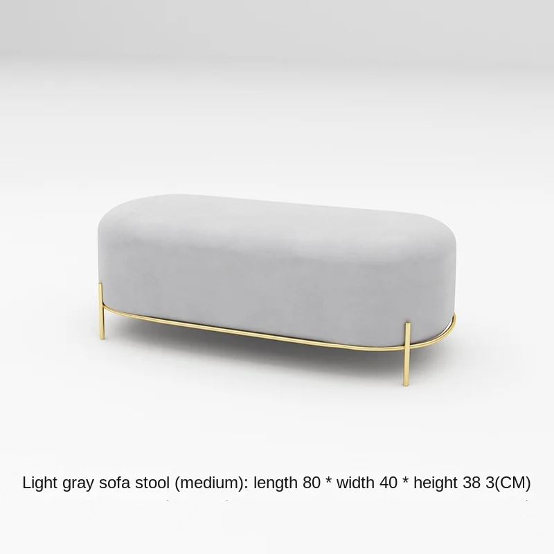 Home Dining Round Modern Indoor Luxury Foot Step Living Room Furniture Metal Chairs Gold Velvet Stool Ottoman