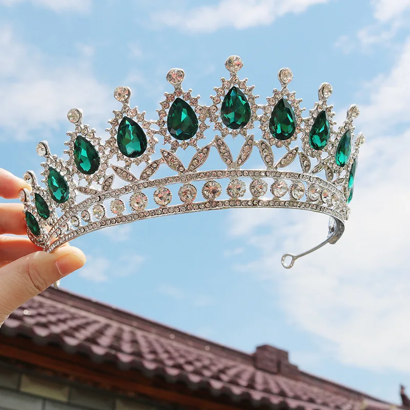 
Baroque Vintage Bridal Crown Tiara Rhinestone Crystals Crowns For Queens 