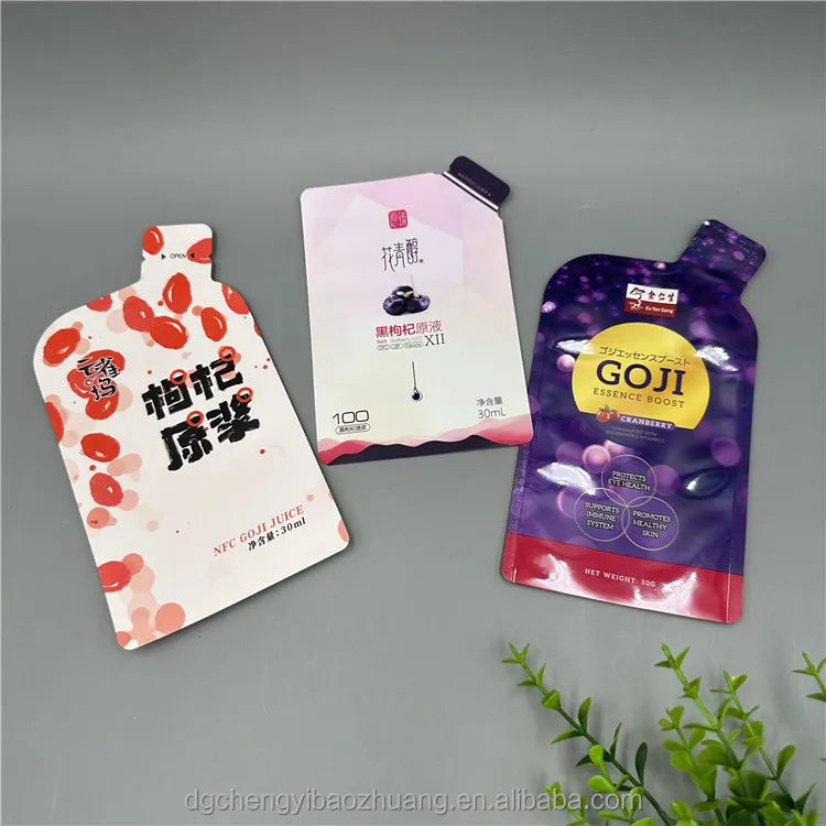 Custom 1 oz  Beauty Drink Packed Sachet Gel Honey Packaging Pouches 30ml Supplement Energy Drink Pouch Collagen Liquid Foil Bags
