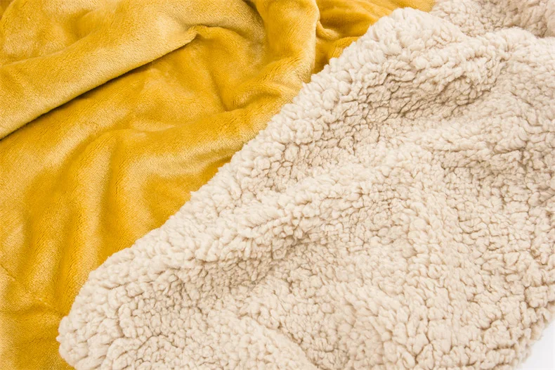 Explosive lamb wool blanket thickened warm double flannel office lunch break blanket multi-color sofa blanket