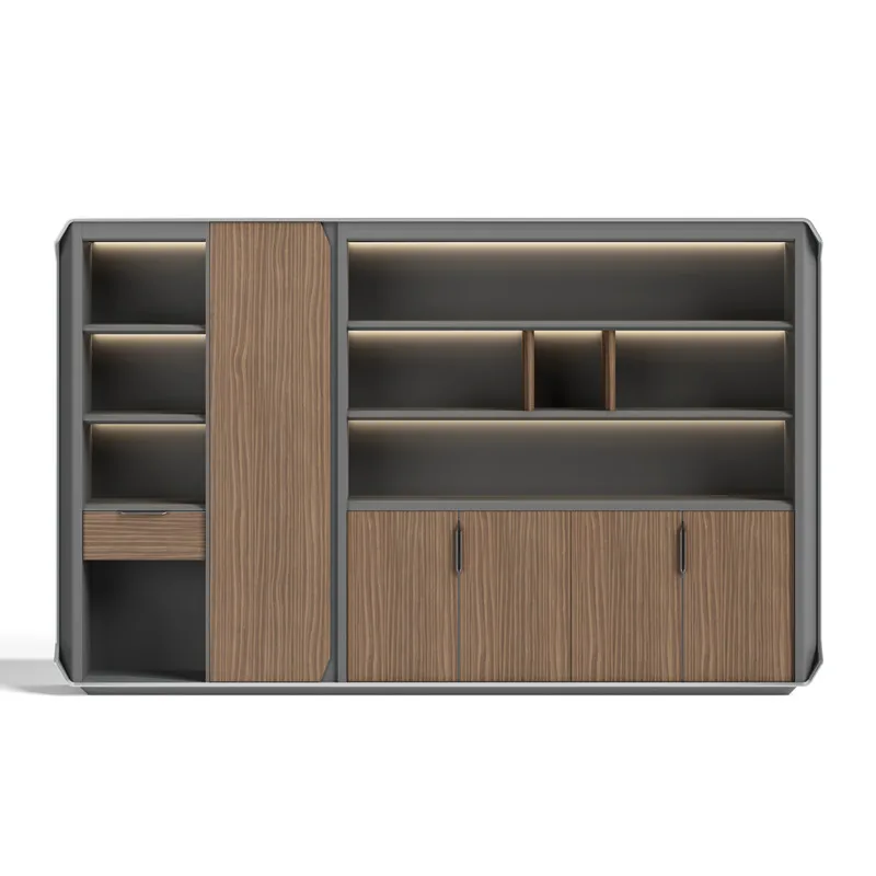 Excellent Quality Six Doors Bookshelf Modern Office Equipment Modern Design Customized Size Tall Office Wood File Cabinet