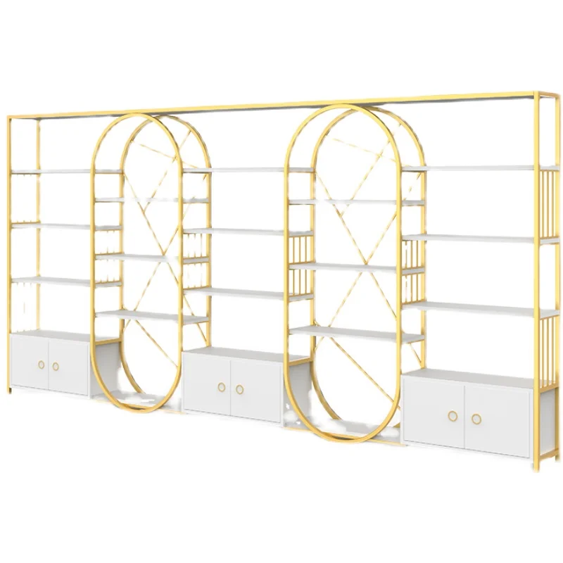 Foshan Meicheng Factory Designed Beauty Nail Salon Stores Products Display Shelf Cosmetic Shop Show Cabinets with Lights