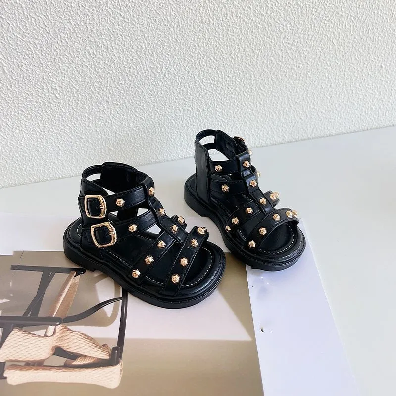 Fashion Factory Price Toddler Girl Sandal Girl Kids Rivets Shoes Children Summer Sandals