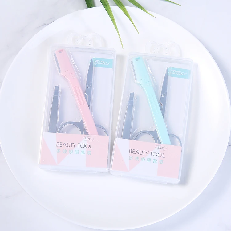 Lameila 3 шт./компл. Бритва для бровей инструмент для коррекции кожи инструменты для красоты Пинцет из нержавеющей стали ножницы для женщин A0876