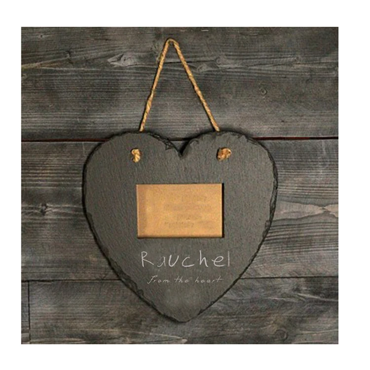 
Personalized Natural Slater Black Rustic Hanging home decor Photo Picture Frame 