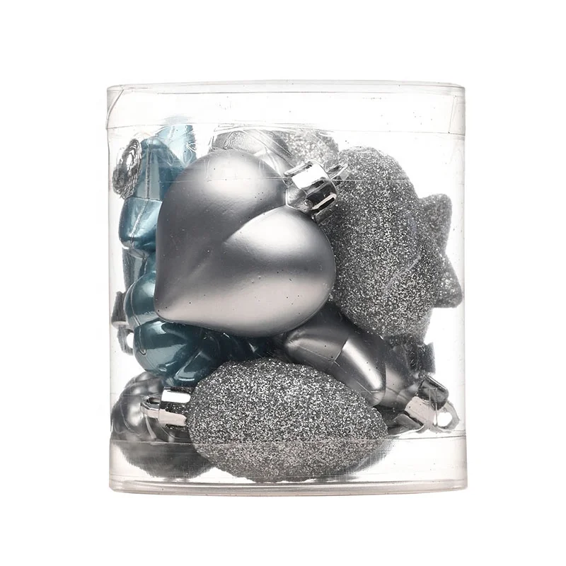 EAGLEGIFTS Factory Sale New Design Silver Blue Christmas Tree Ball Set Baubles Shatterproof Xmas Decoration Christmas Ball