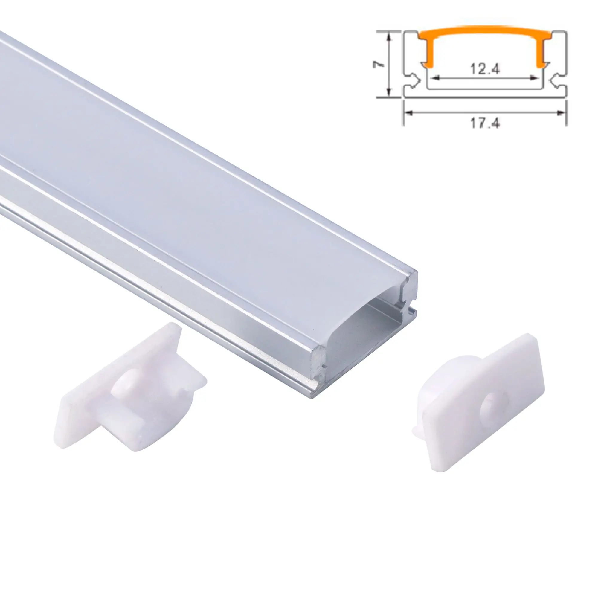 Factory Price U Shape Alu Extrusion Housing Channel PC Diffused Led Strip Linear Lighting Surface Led Profile Aluminum
