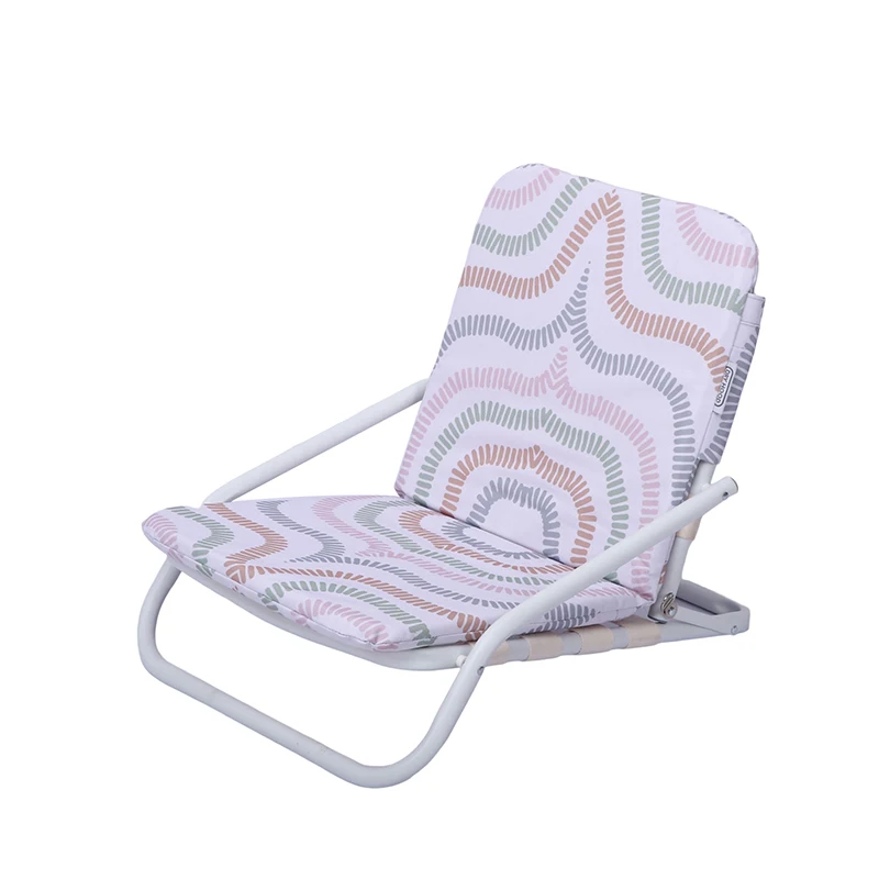 Custom Logo Portable Modern Design Outdoor Sitting Lounger Aluminium Frame Camping Beach Lounger