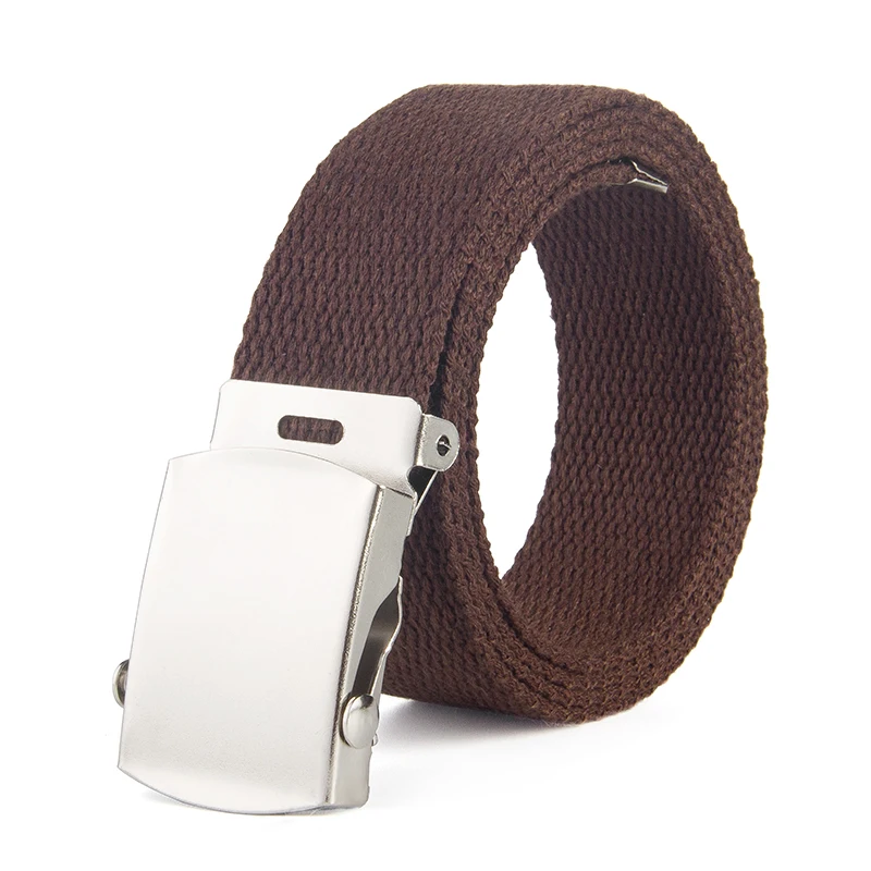 8 Colors Trend Fashion Unisex Student Belt 25mm Thickened Rolling Buckle Canvas Belt Kids Belt